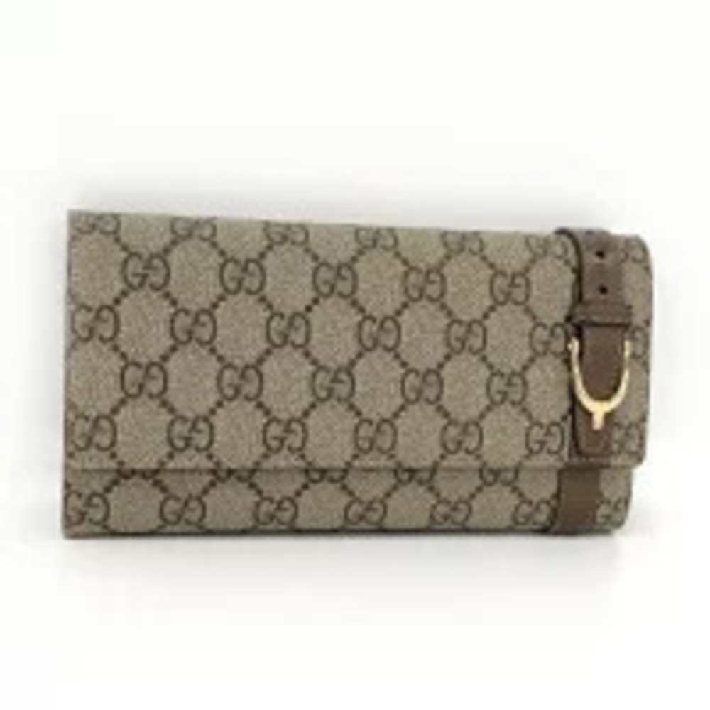 Gucci Bi fold Long Wallet GG Supreme Beige Cream